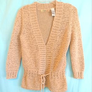 Stamp 10 ribbon dressy sweater women's medium tan sea Pebble 276